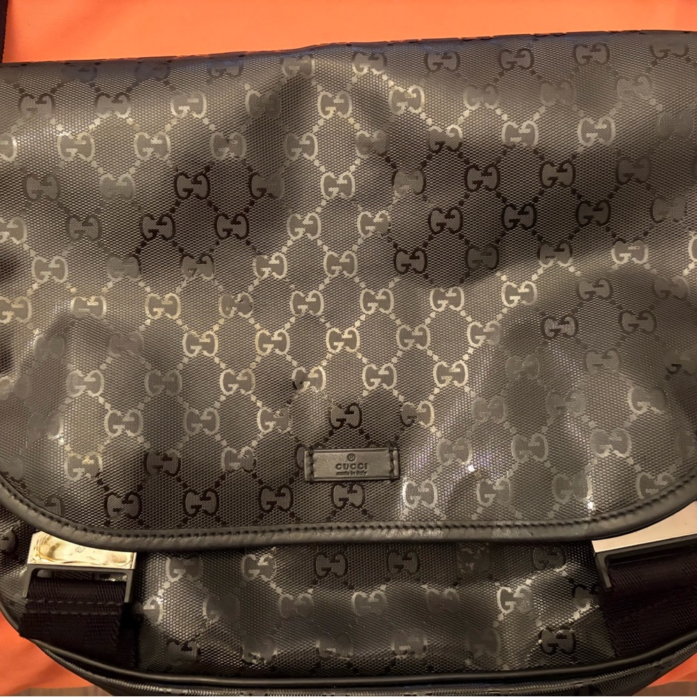 Gucci Gray Monogram Messenger Bag